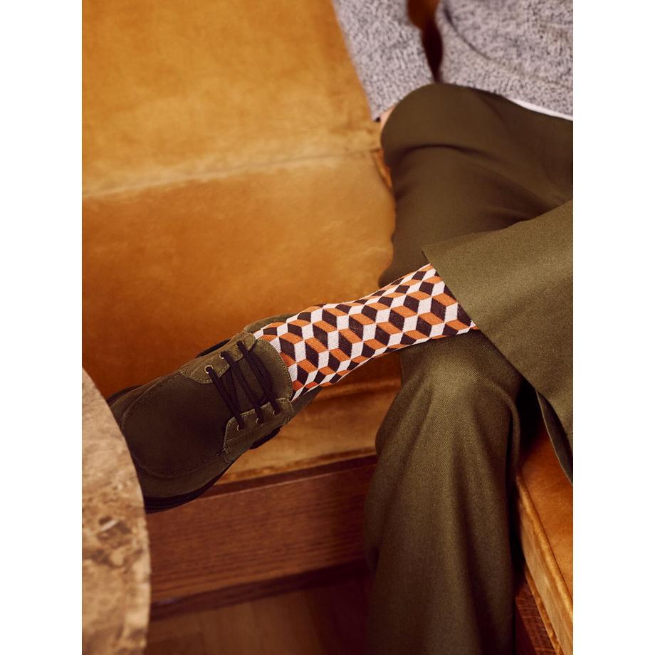 BLEU FORET Chaussettes Cubes  