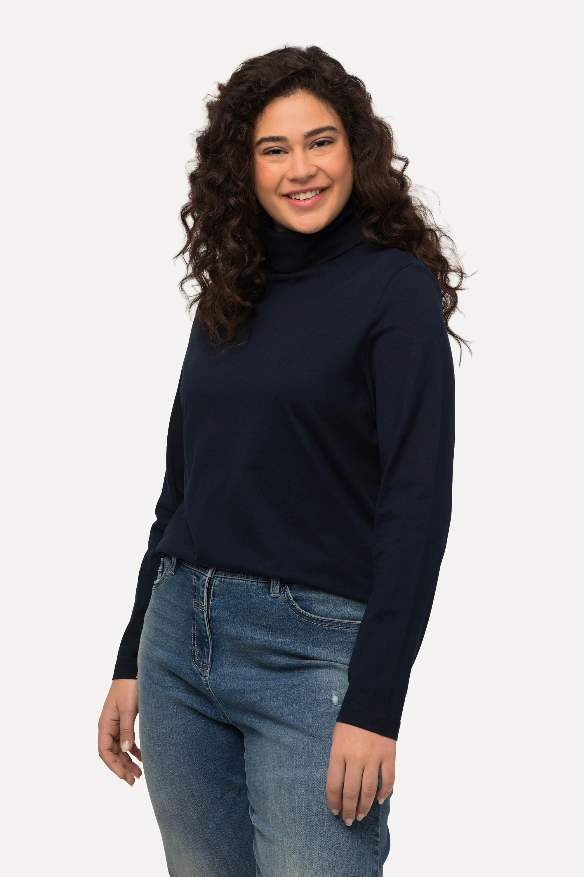 Ulla Popken  Shirt, Rollkragen, Slim, Langarm 