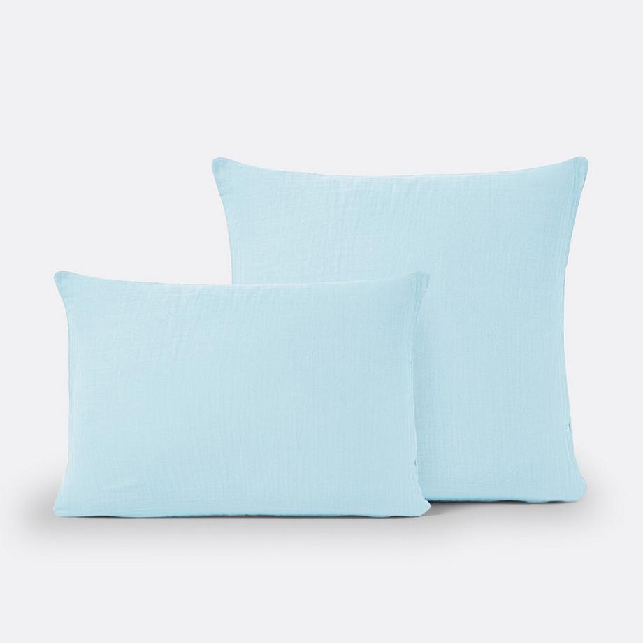 Taie d'oreiller unie gaze de coton