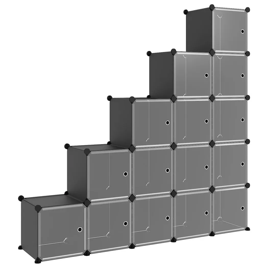VidaXL - organizzatore portaoggetti a cubi Polipropilene, One Size, Nero