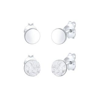 Elli  Boucles d'Oreilles Set De 2 Rondeur Classique Brillante Et Mate 