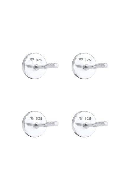 Elli  Boucles d'Oreilles Set De 2 Rondeur Classique Brillante Et Mate 