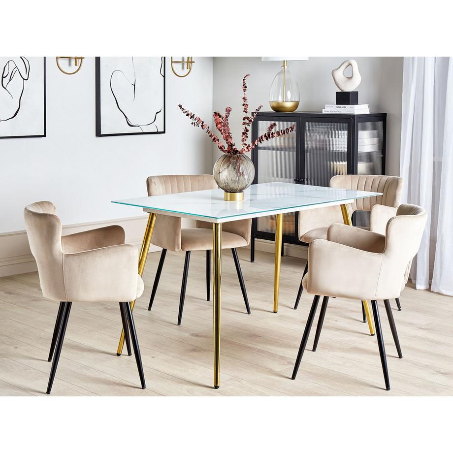 Beliani Esstisch aus Sicherheitsglas  MULGA  