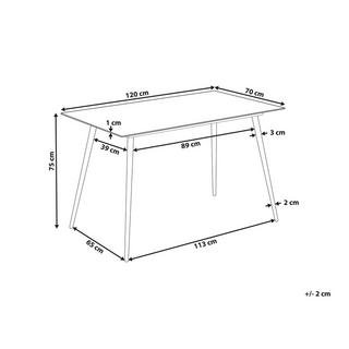 Beliani Table de repas en Verre de sécurité Glamour MULGA  