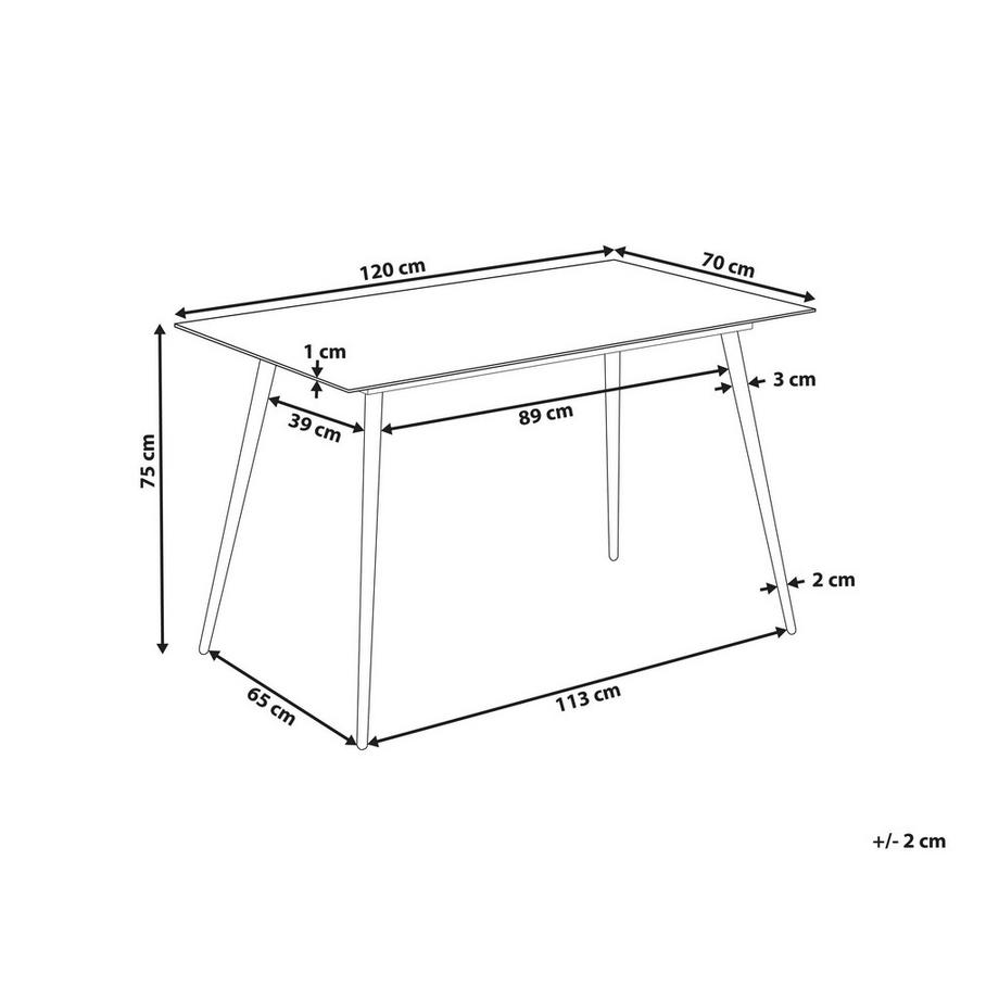 Beliani Esstisch aus Sicherheitsglas  MULGA  