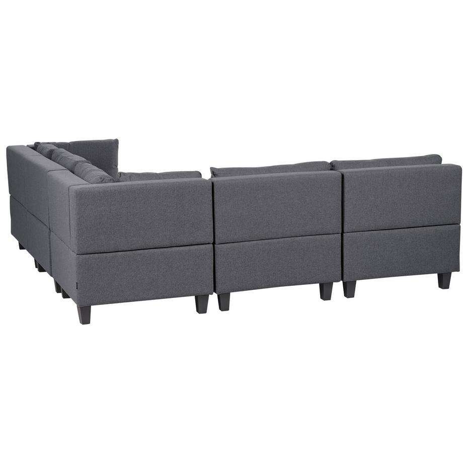 Beliani Ecksofa mit Ottomane aus Stoff  UNSTAD  