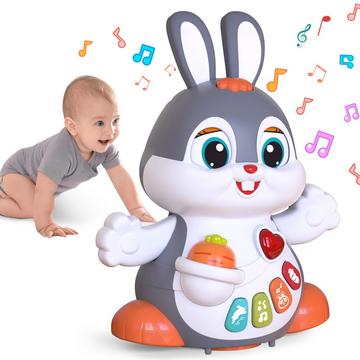 Baby-Musikspielzeug,Krabbelspielzeug Babyspielzeug,Bunny Spielzeug Interaktives Lernspielzeug mit Musik