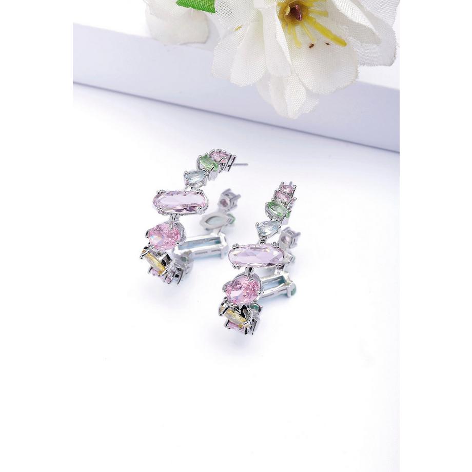 AVANT-GARDE PARIS  Boucles d'oreilles cercles multicolores fantaisistes 