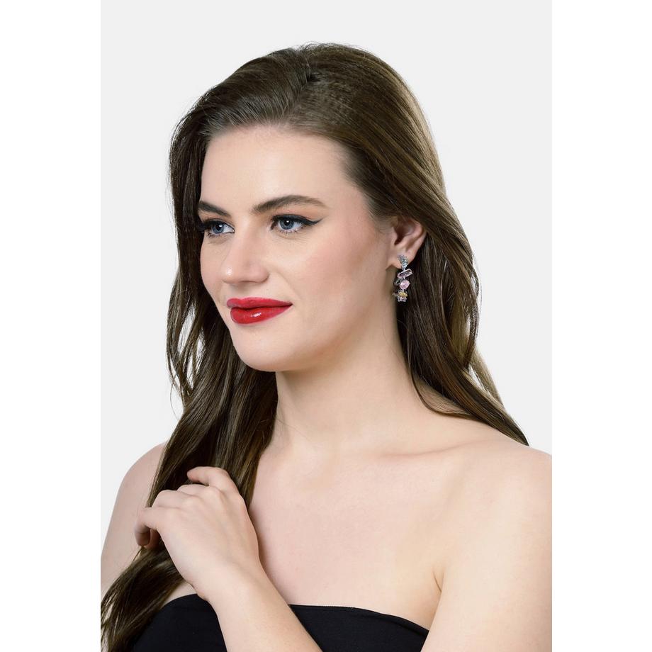 AVANT-GARDE PARIS  Boucles d'oreilles cercles multicolores fantaisistes 