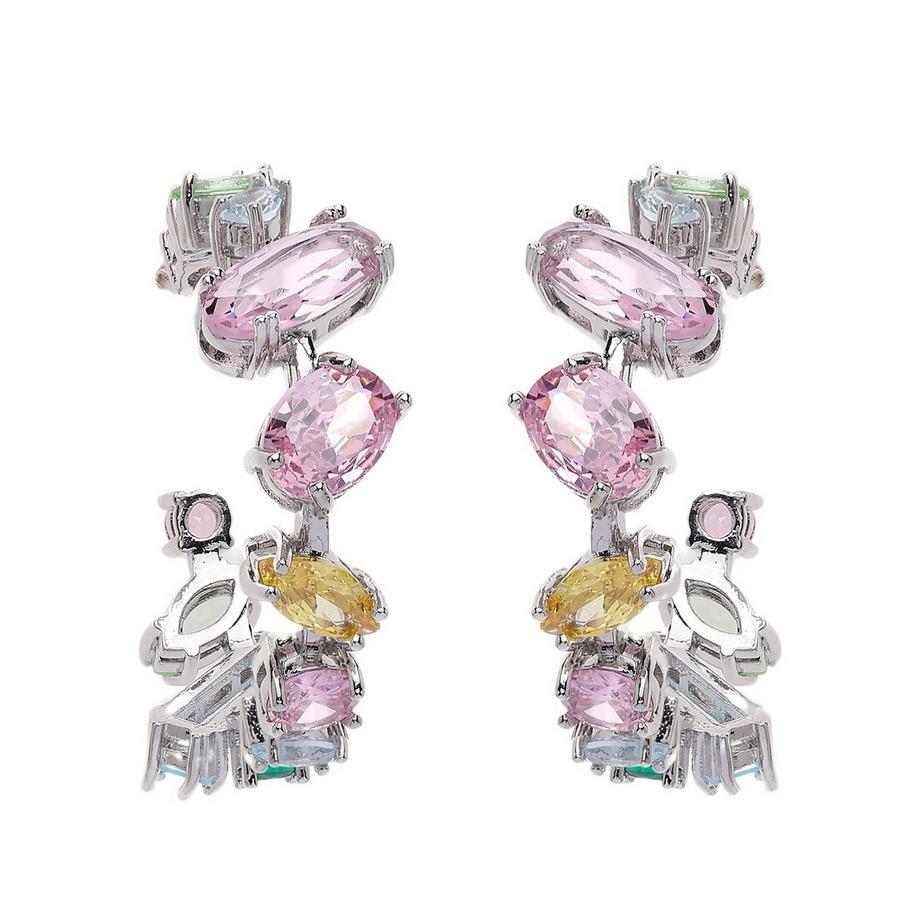 Boucles d'oreilles cercles multicolores fantaisistes