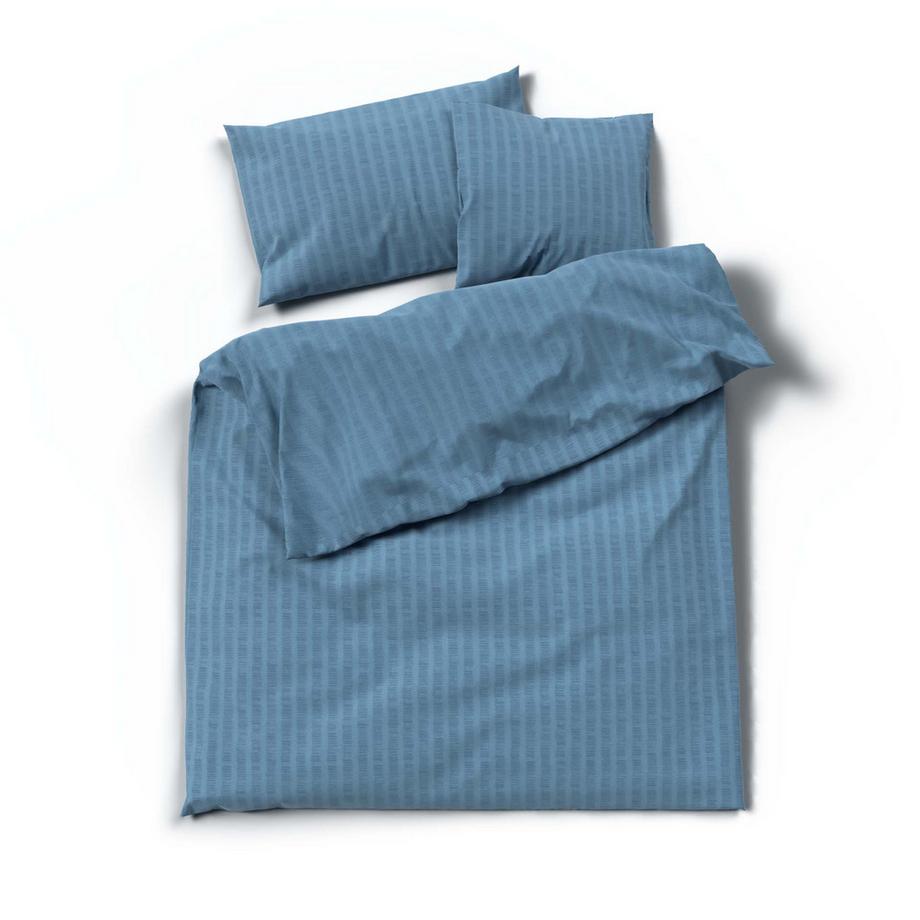 Lotus Bettwaren Lotus Biancheria da Letto Raso Seersucker Tinta Unita  