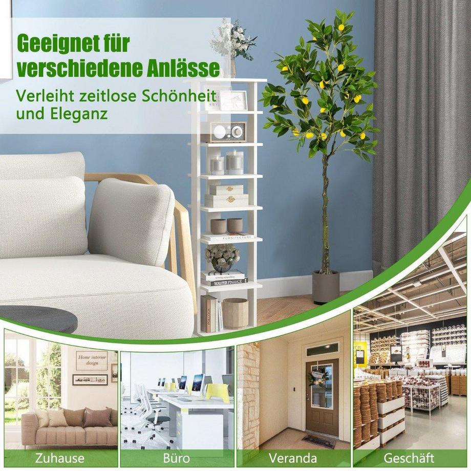 B2X 160 cm Künstlicher Zitronenbaum mit Topf & 27 Zitronen Limonenbaum Kunstpflanze Zitruspflanze  