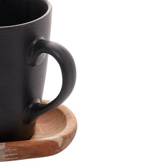 Woodart Mug Porcelaine et Soucoupe en bois  