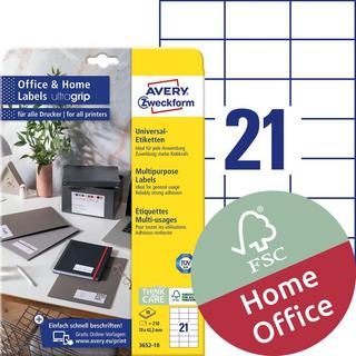 Avery-Zweckform AVERY ZWECKFORM Universal-Etiketten 70x42,3mm, 210 Stk.  