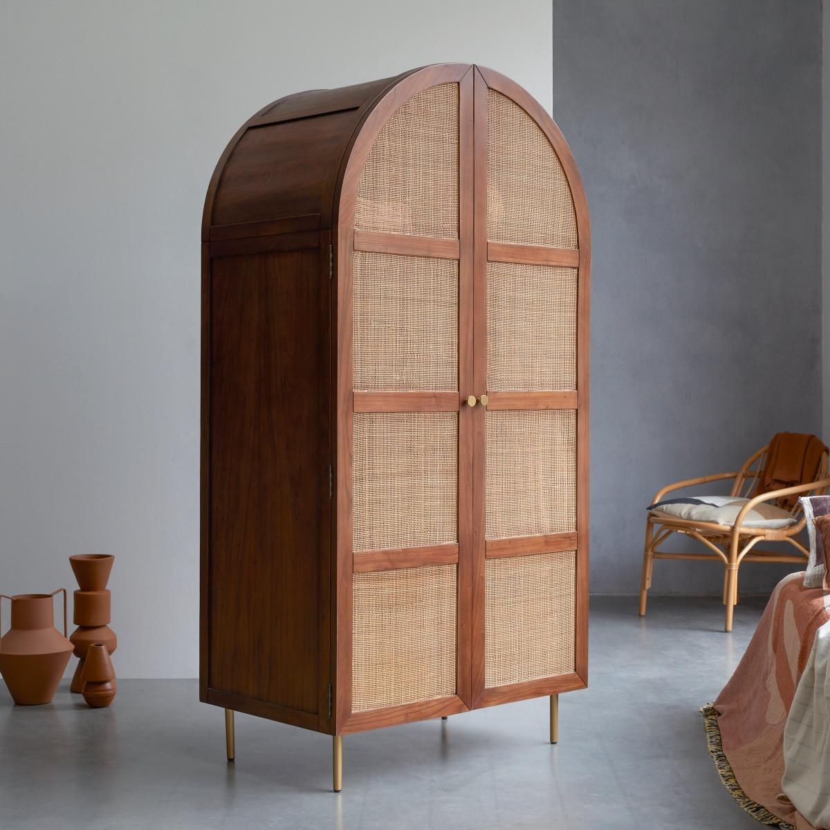 Tikamoon Armadio in olmo e impagliatura Lisbeth  