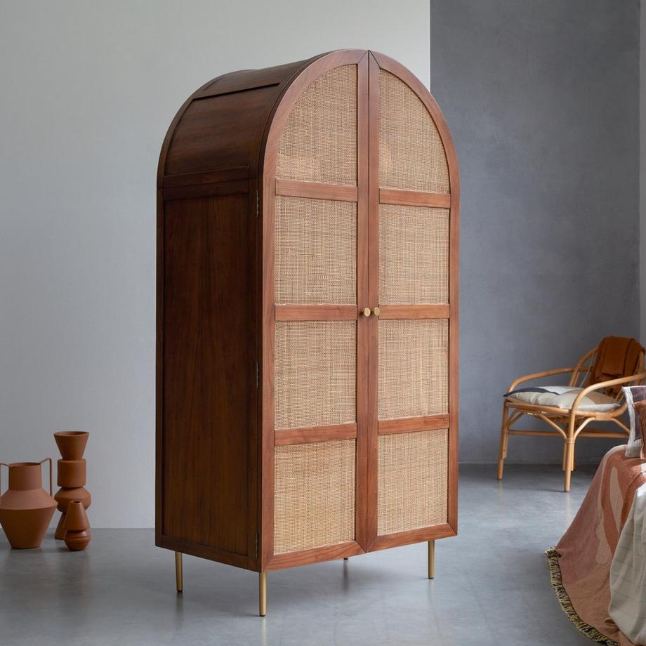 Tikamoon Armadio in olmo e impagliatura Lisbeth  