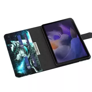 Cover-Discount  Galaxy Tab A8 10.5 - Étui Loup effet paillettes Noir