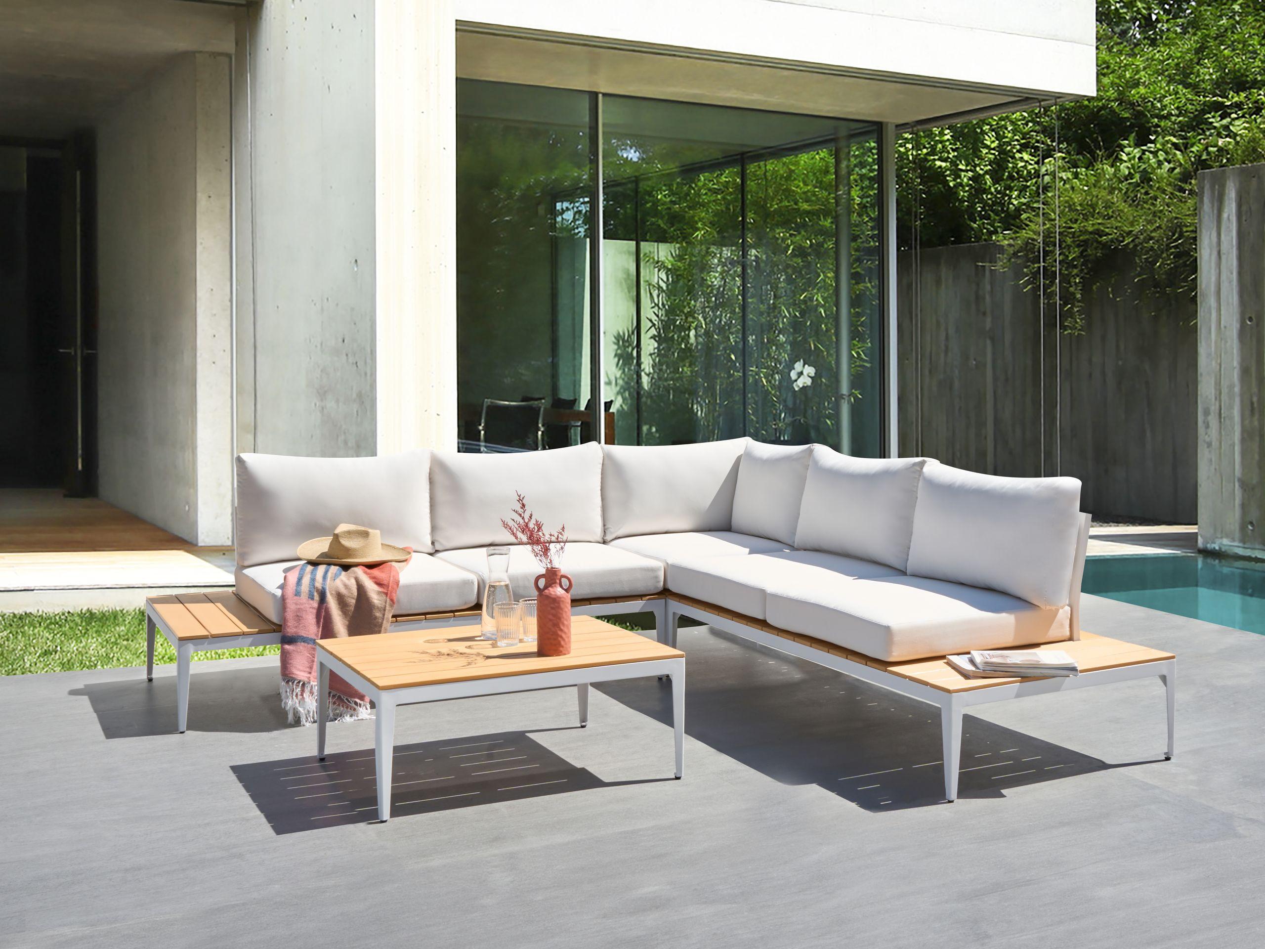 Beliani Salotto da giardino en Legno plastico Moderno POSITANO  