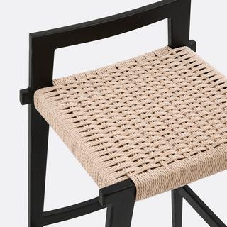 La Redoute Intérieurs Chaise de bar chêne et tressage Hokito  