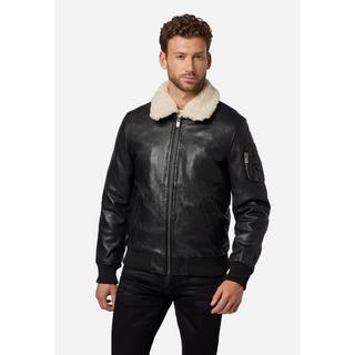 RICANO  Lederjacke M-Bomber - Bomberjacke mit Lammfellkragen 