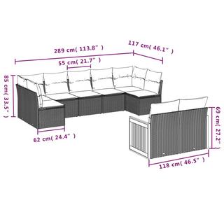 VidaXL Garten sofagarnitur poly-rattan  