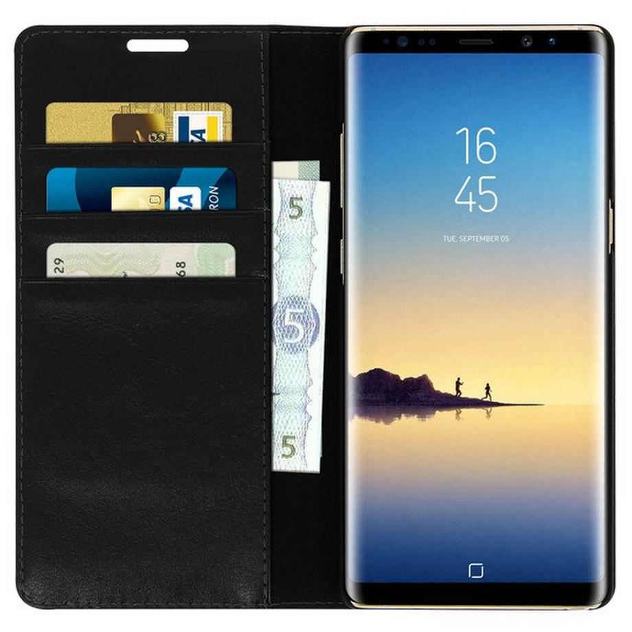 Avizar  Cover Echtleder Galaxy Note 8 Schwarz 