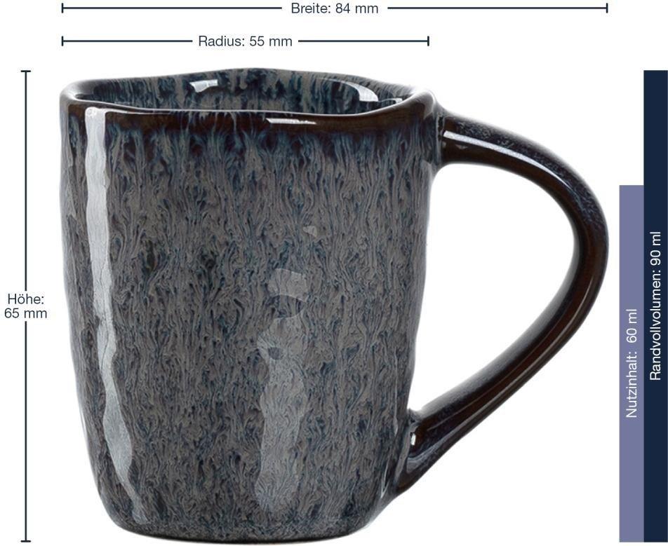 LEONARDO Espressotasse Matera 90 ml, 4 Stück, Anthrazit  