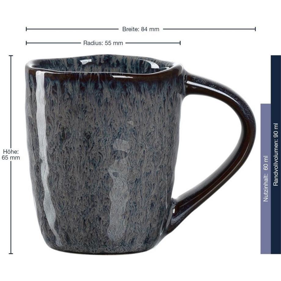 LEONARDO Espressotasse Matera 90 ml, 4 Stück, Anthrazit  