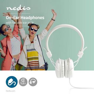 Nedis  Écouteurs câblés sur l'oreille | 3,5 mm | Longueur du câble: 1,20 m | Blanc 