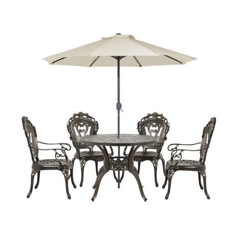 Beliani Gartentisch Set mit Schirm aus Aluminium Retro SAPRI  