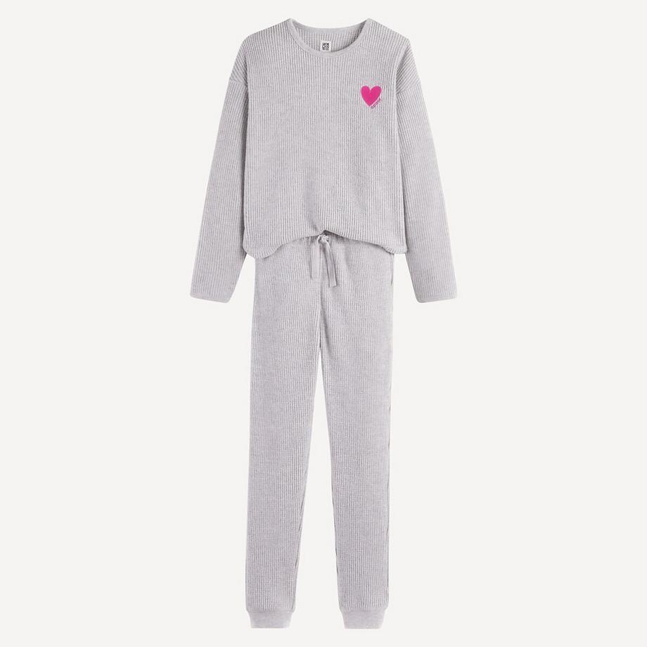 Pyjama aus aufgerautem Waffelstoff
