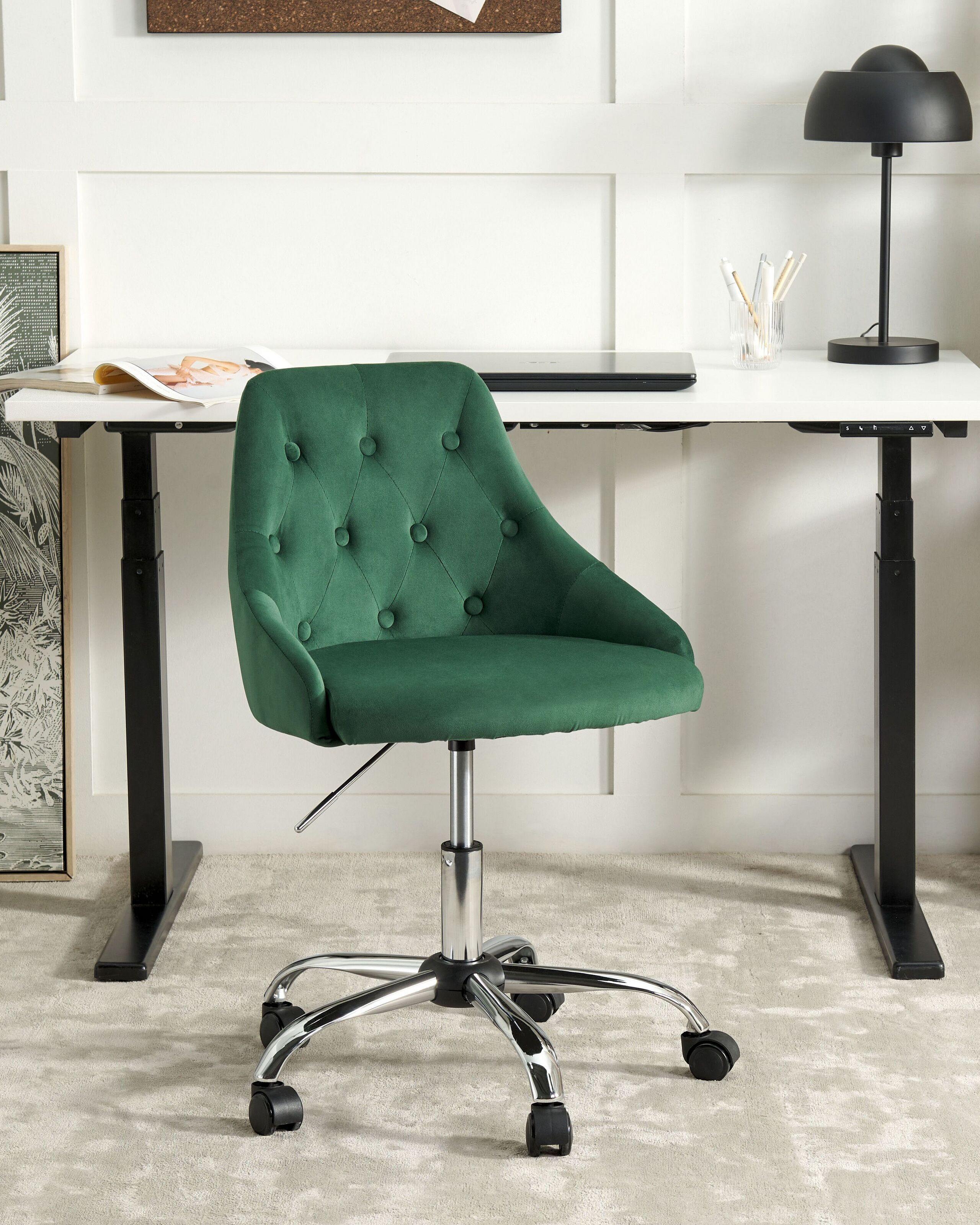 Beliani Chaise de bureau en Velours Glamour PARRISH  