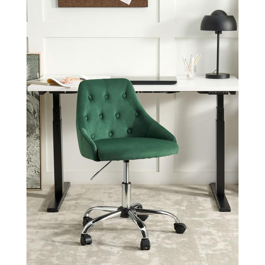 Beliani Chaise de bureau en Velours Glamour PARRISH  