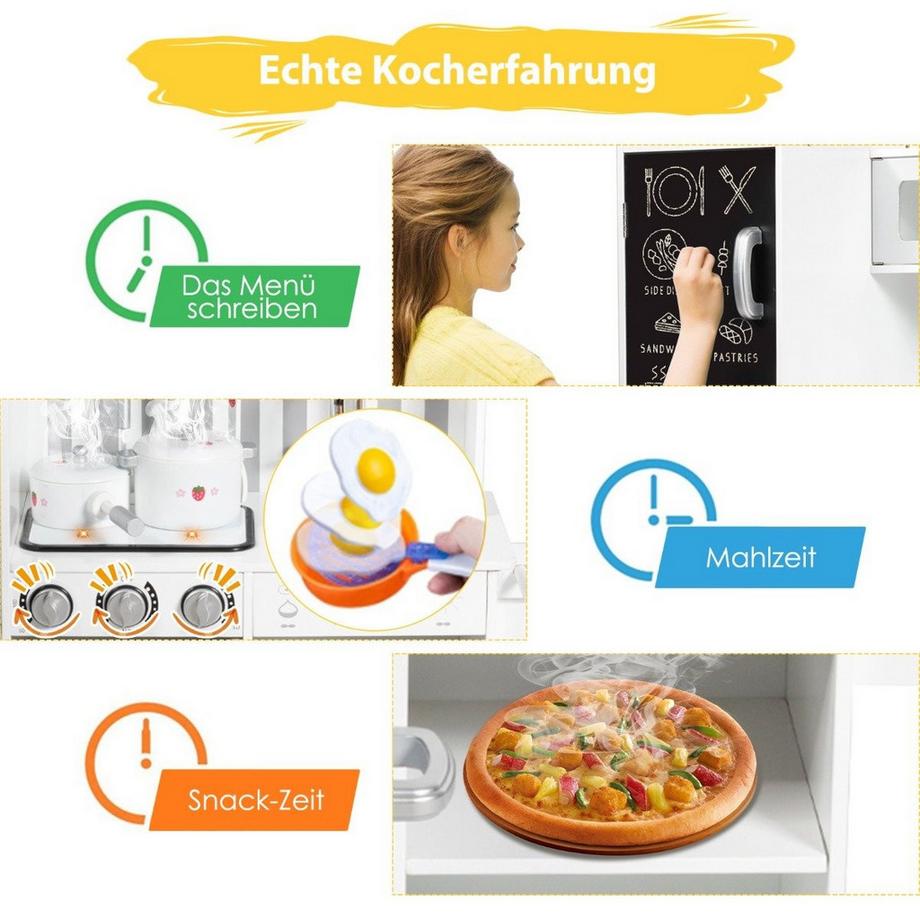 Northix  Kinderküche mit Tafel & Simulierten Geräuschen 83 x 32 x 80 cm Weiß 
