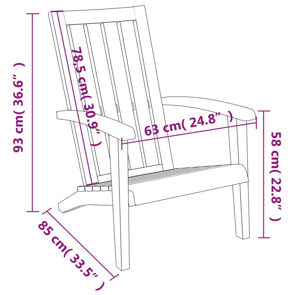 VidaXL Chaise adirondack de jardin polypropylène  