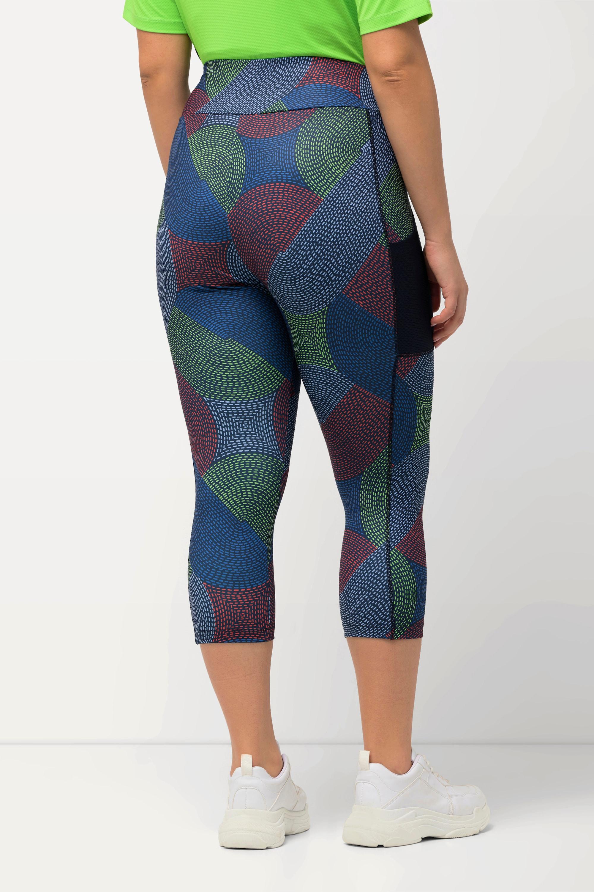 Ulla Popken Leggings Sportivi 3/4 Asciugatura Rapida Riciclati con Tasca  