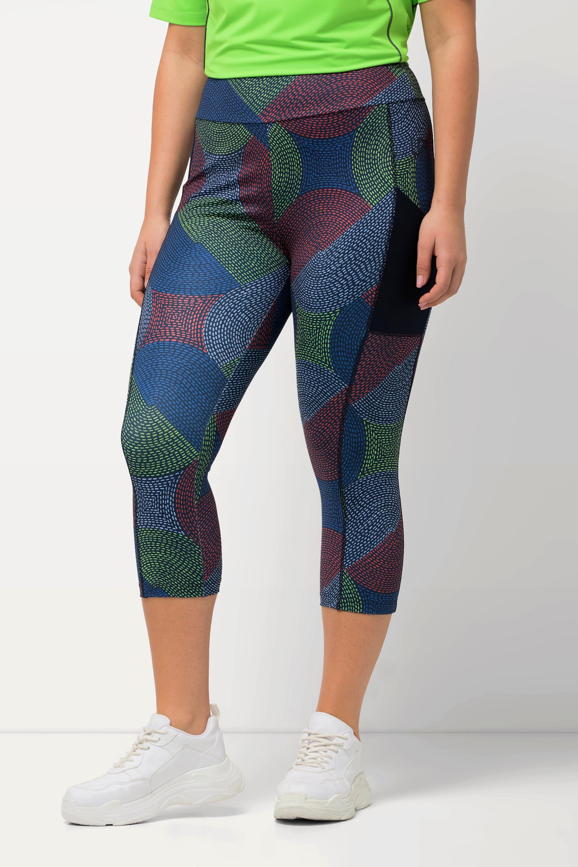 Ulla Popken Leggings Sportivi 3/4 Asciugatura Rapida Riciclati con Tasca  