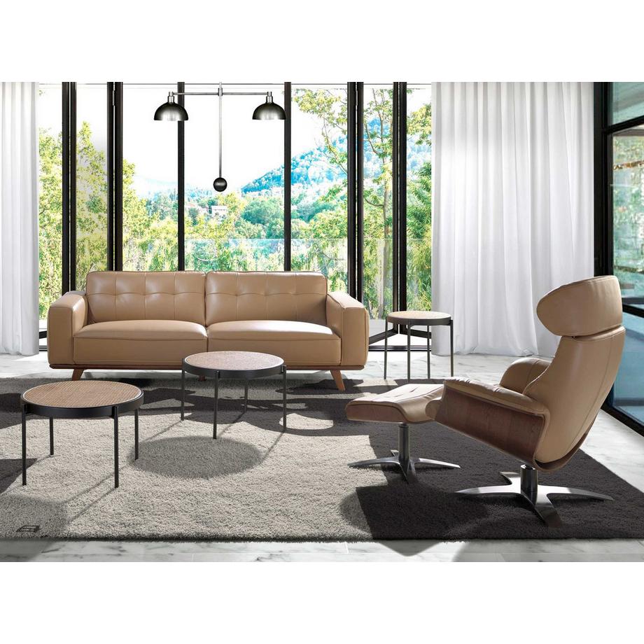 ANGEL CERDA Poltrona girevole reclinabile in pelle Sand  