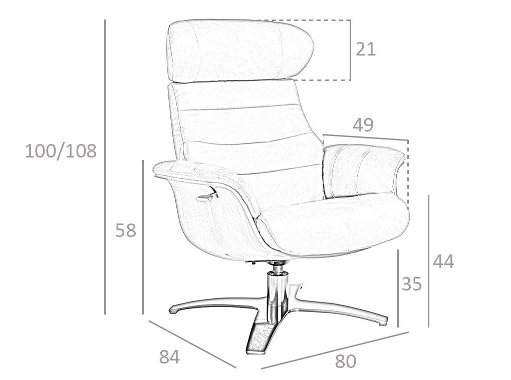 ANGEL CERDA Fauteuil pivotant rembourré en cuir  