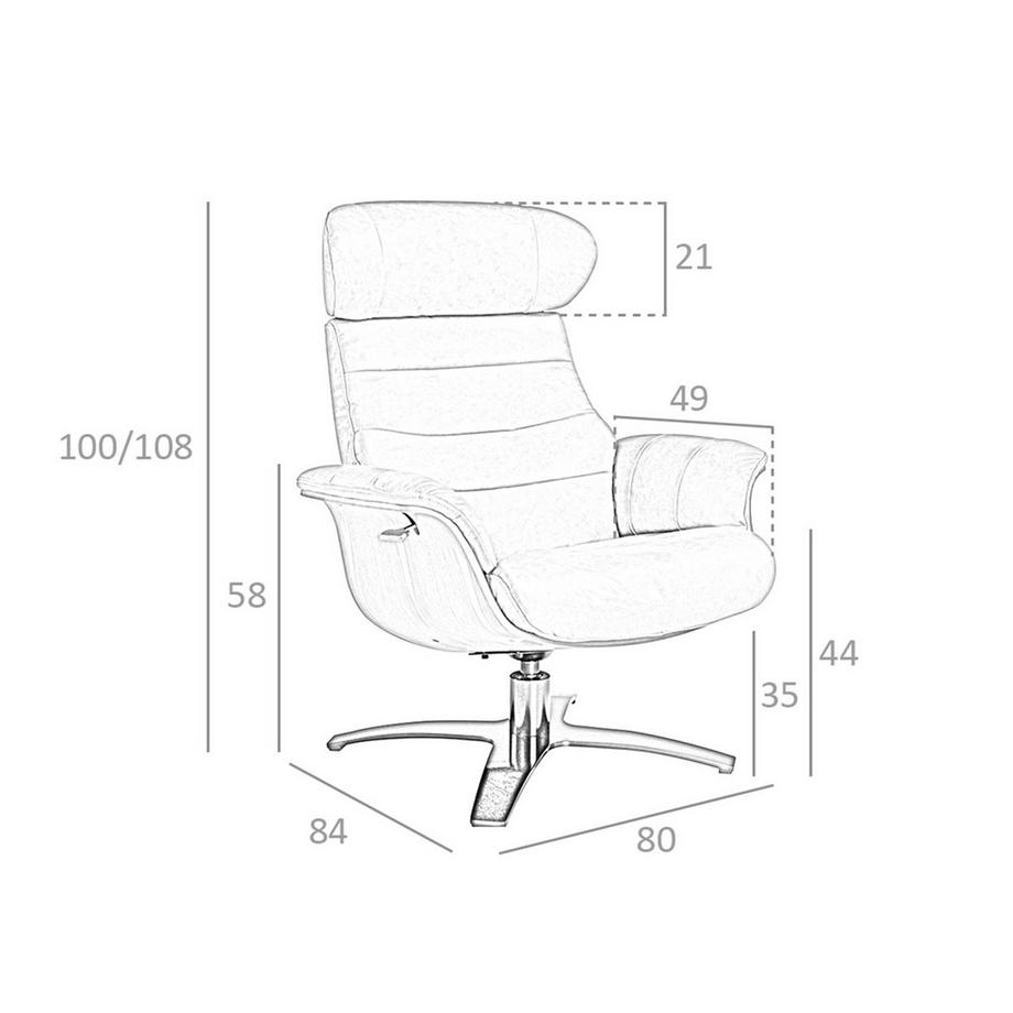 ANGEL CERDA Poltrona girevole reclinabile in pelle Sand  