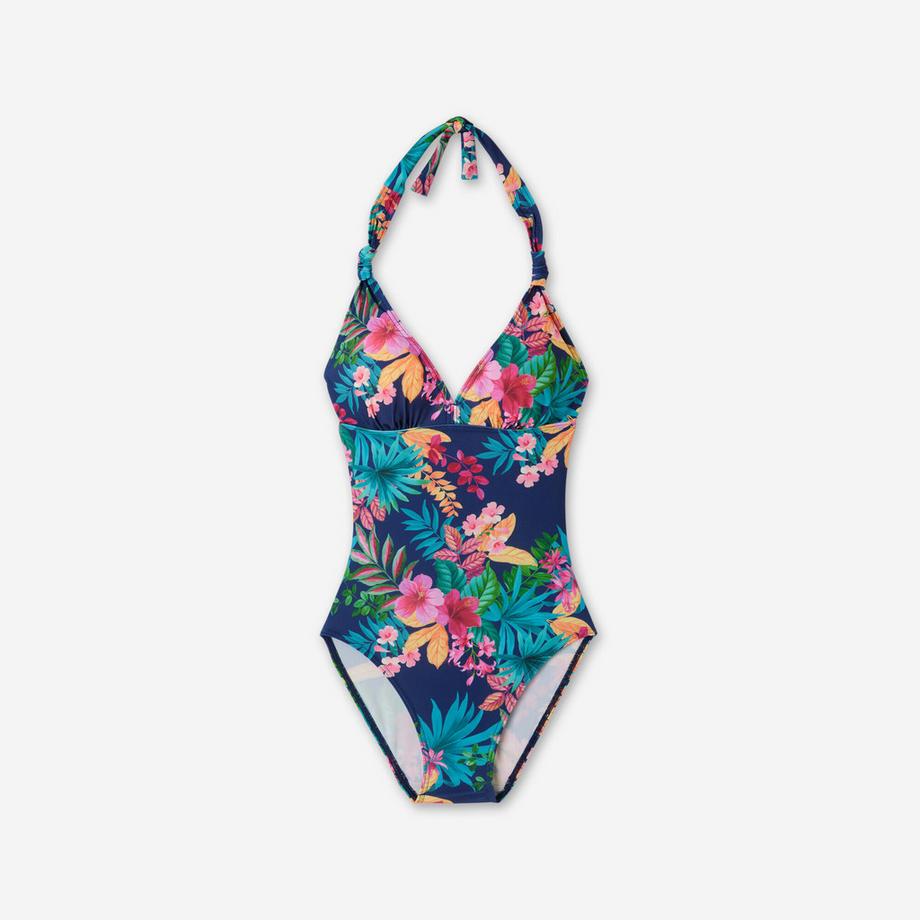 OLAIAN Maillot de bain imprimé floral à col halter  