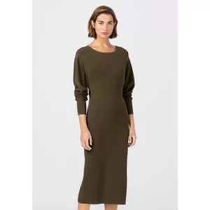 Midi-Strickkleid aus softem Viskose-Mix mit Fledermausärmeln