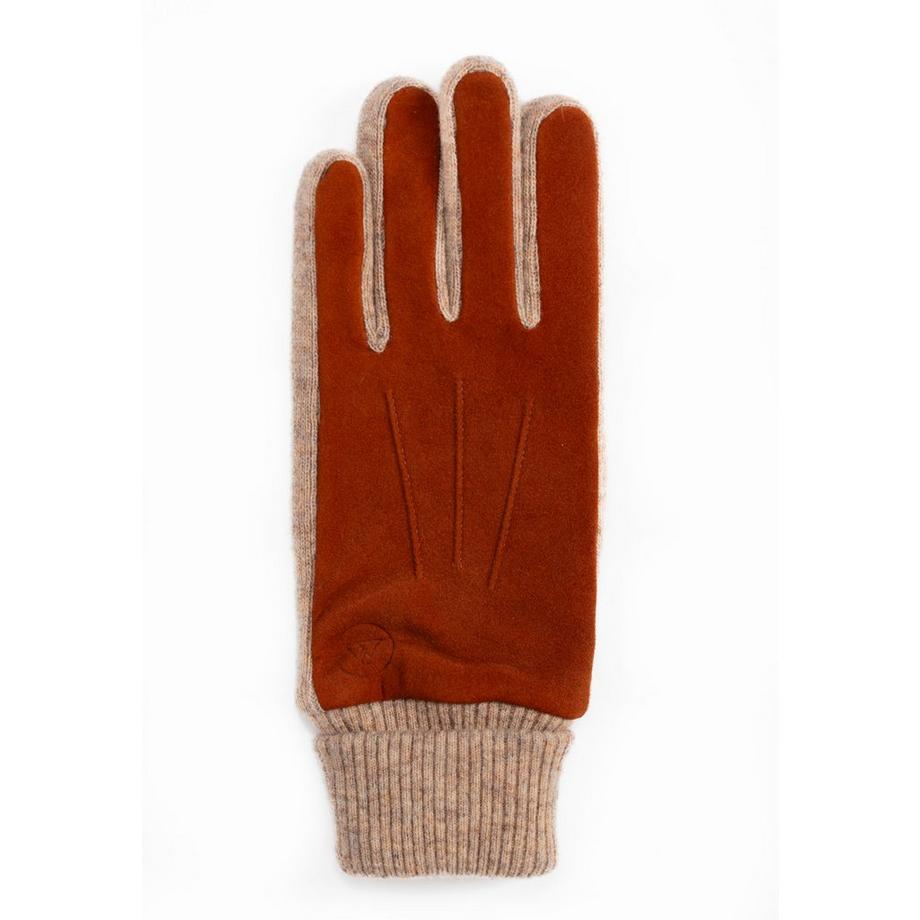 CASH-MERE.CH Ziegen Wildlederhandschuhe mit Kaschmirfutter und Manchette  