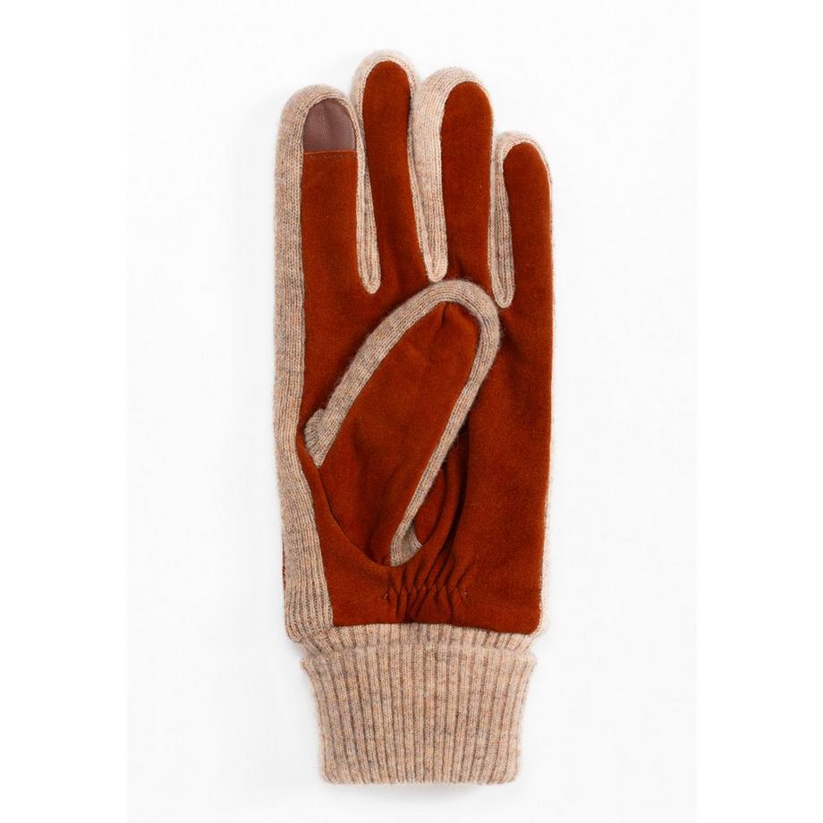 CASH-MERE.CH Ziegen Wildlederhandschuhe mit Kaschmirfutter und Manchette  