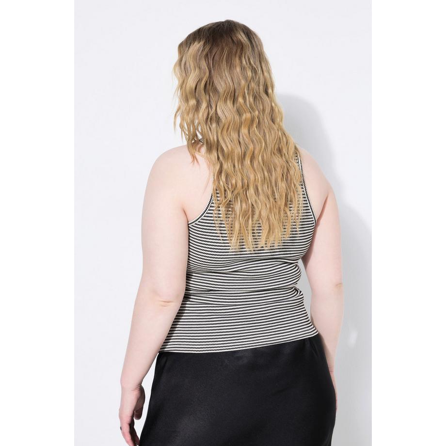 Studio Untold Tanktop Slim Shape Strukturjersey Ringel  