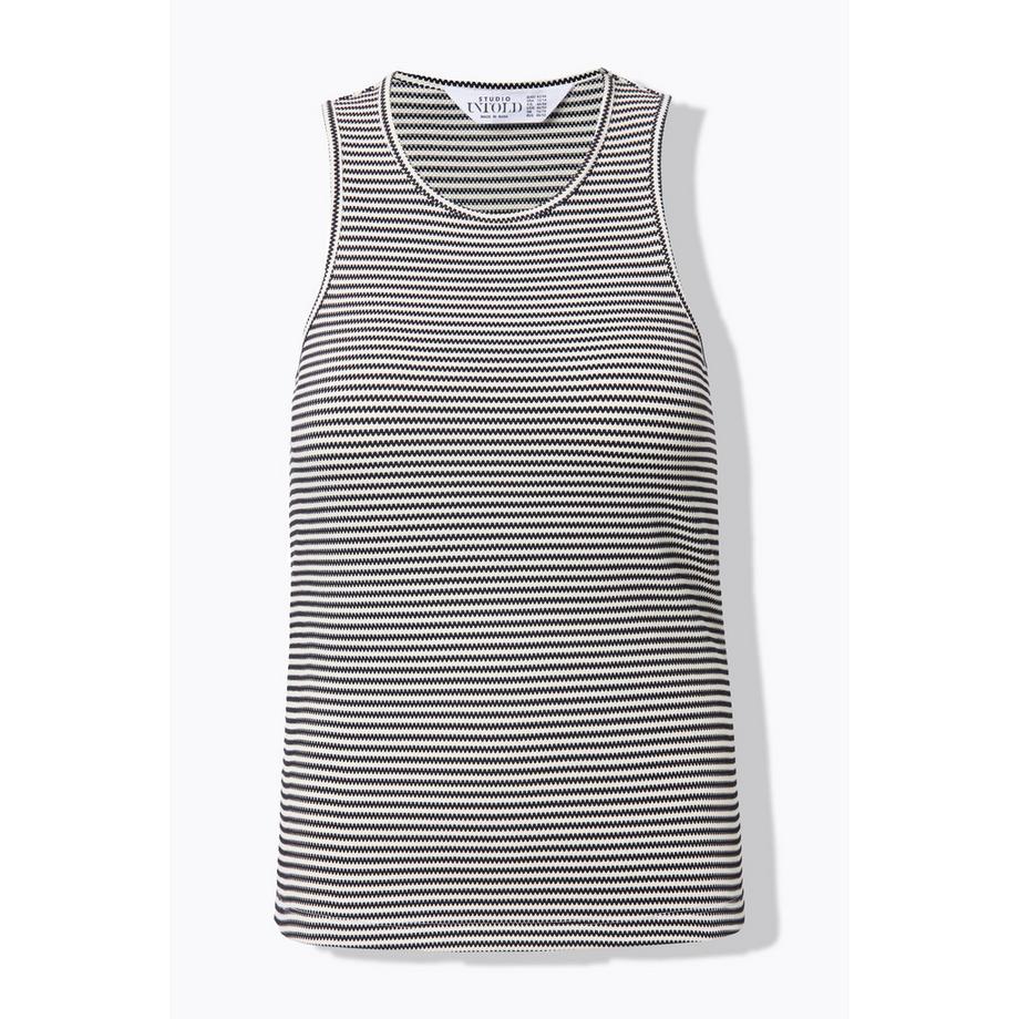 Studio Untold Tanktop Slim Shape Strukturjersey Ringel  