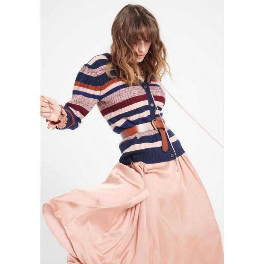Studio Cashmere8 MIA 11 Cardigan Scollo a V a Righe 6 Fili  