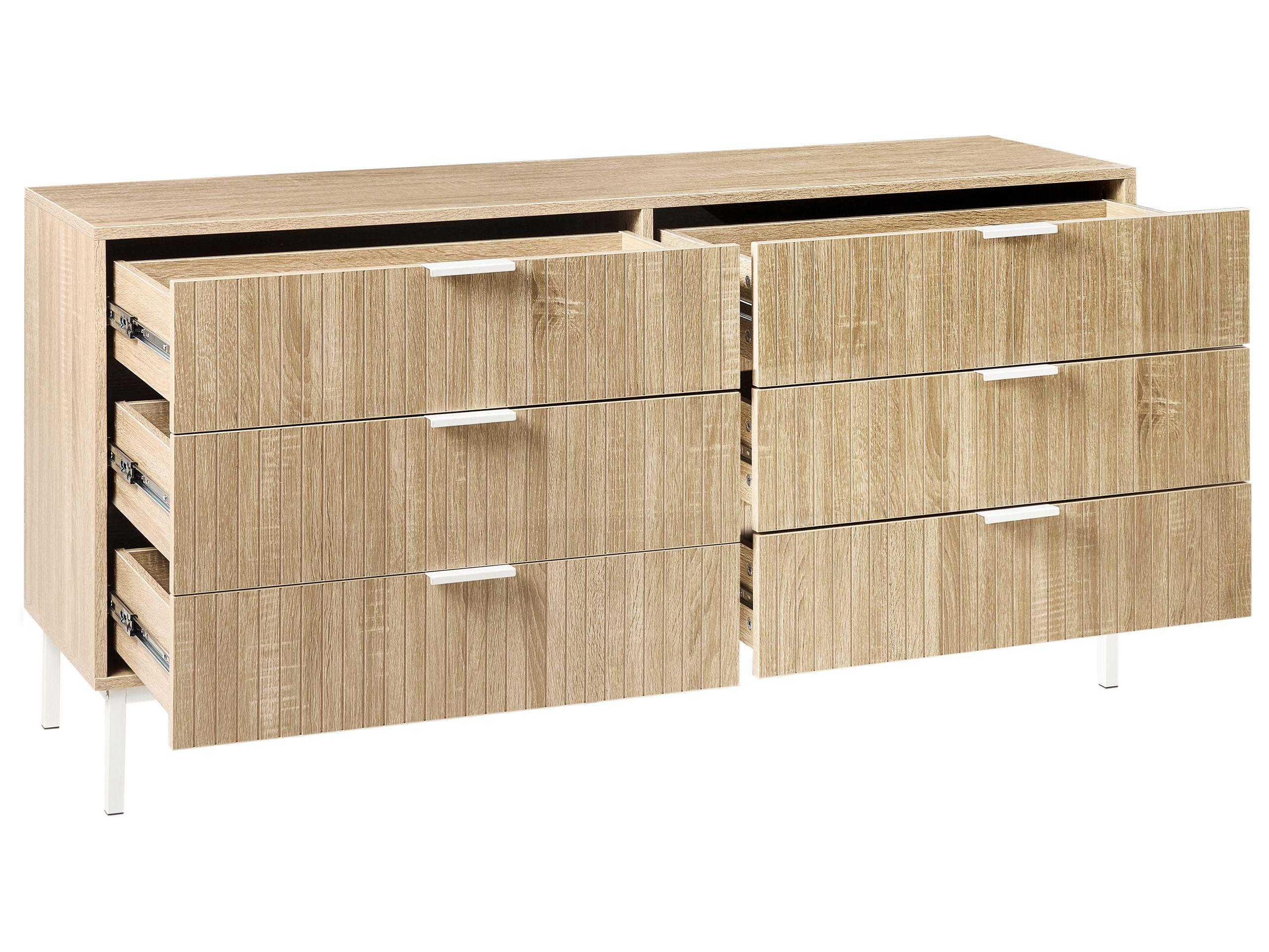 Beliani Cassettiera 6 cassetti en Fibra a media densità (MDF) Moderno ROYALLA  