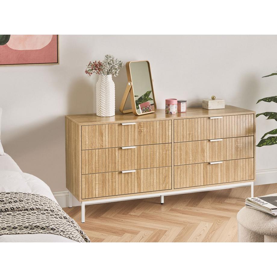 Beliani Cassettiera a 6 cassetti en Fibra a media densità (MDF) Moderno ROYALLA  