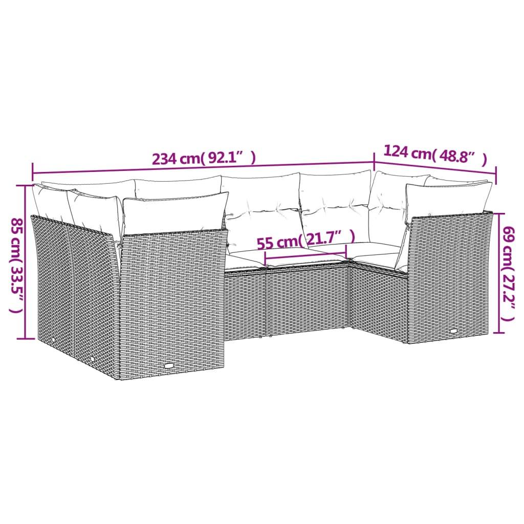 VidaXL Ensemble de canapés de jardin rotin synthétique  